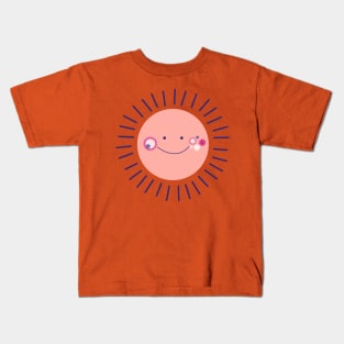 Happy sun flowers summer sunny smiley face smiling beach nature humour positive vibes Kids T-Shirt